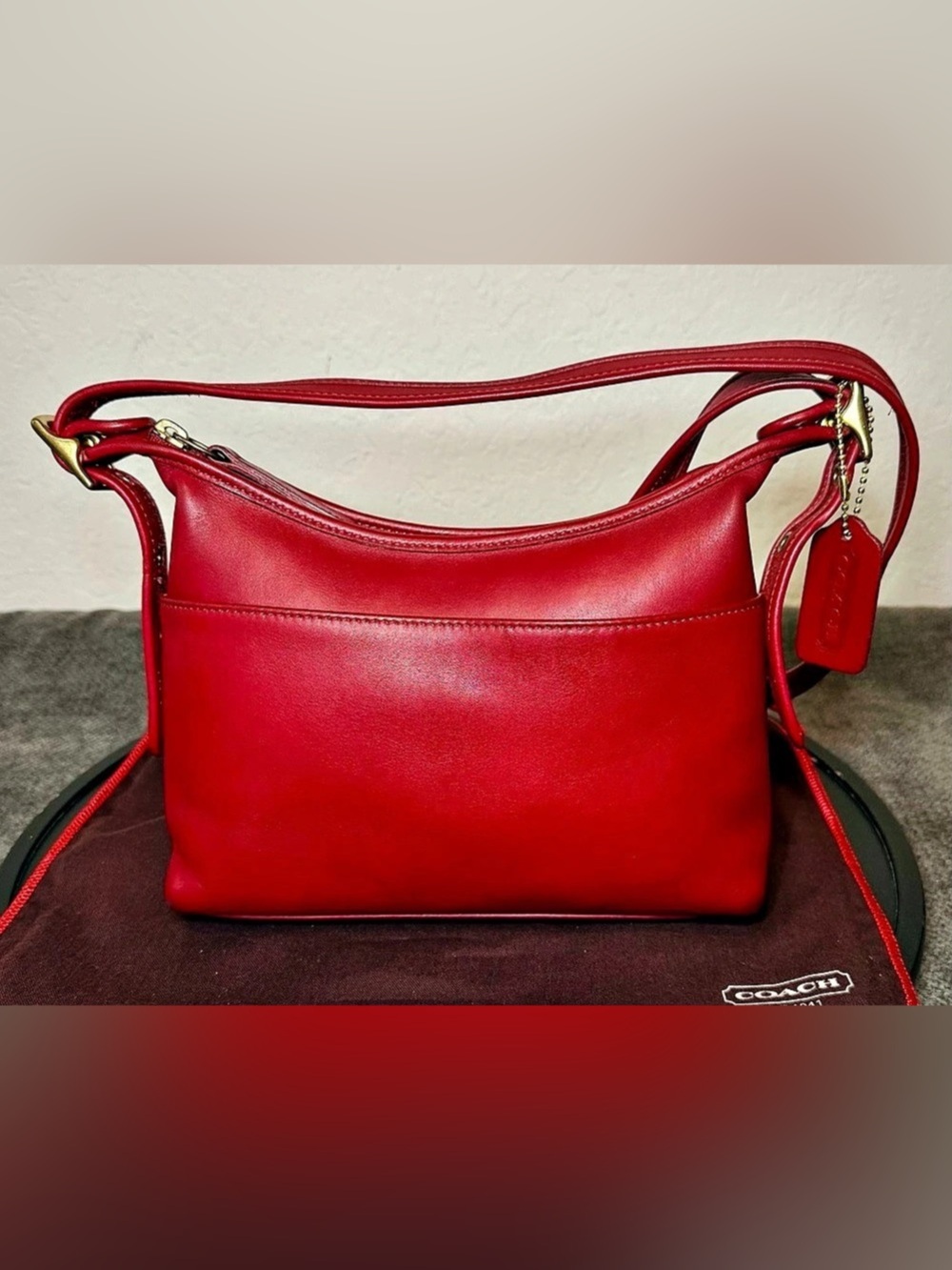 Vintage Coach Red Legacy Zip Hobo Bag No. G1P-9136 Costa Rica